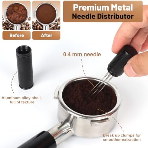 53mm Espresso Tools, Distributor and Tamper Kit, WDT, Funnel & Puck Screen - Image 4