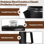 6 Cup Percolator 304 Stainless Steel Coffee Pot Coffee Maker Coffee Machine with Solid Wood Handle Transparent Knob Stovetop Greca Mocha for Induction Home and Camping 1000ml 33.8oz Black - Image 6