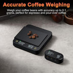 for Espresso and Pour Over Brewing - Digital Coffee Scale with Timer and Wireless Display Screen - 3 kg Capacity and 0.1 g Resolution - Compact Rechargeable Scale - Type C - Image 2