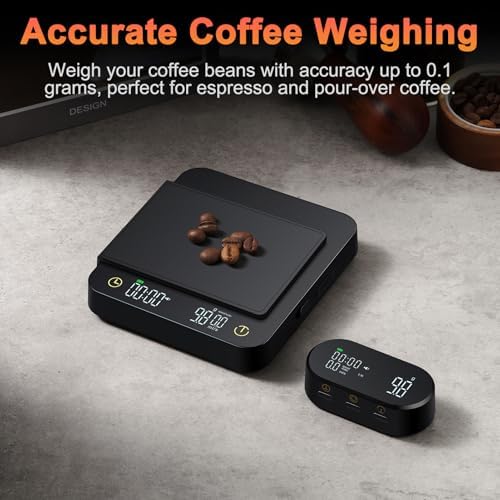 Luocute Digital Coffee Scale, 3kg 0.1g Digital Scale with Timer and Magnetic Display, for Pour Over Coffee French Press Kitchen Use (with Wireless Display Screen) - Image 4
