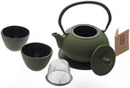 New Star International T8030 Cast Iron ARR Tea Set with Trivet, 21 Ounce, Green - Image 2