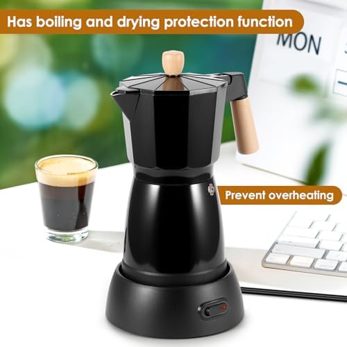 Houkiper 6 Cup Electric Moka Espresso Maker for Home Office Coffee Brewing - Image 5