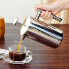 French Maker Stainless Steel Coffee Tea Maker French Espresso Press with Insulated Double Wall and - Image 2