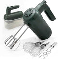WILLOW Eco Series Electric Hand Mixer, 5 Speed Ultra Power Handheld Mixer with Stainless Steel Whisks, Beaters & Dough Hooks + Eject Button, 350W Kitchen Mixer with Snap-On Storage Case - GREEN by WILLOWKITCHEN