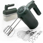 WILLOW Eco Series Electric Hand Mixer, 5 Speed Ultra Power Handheld Mixer with Stainless Steel Whisks, Beaters & Dough Hooks + Eject Button, 350W Kitchen Mixer with Snap-On Storage Case - GREEN by WILLOWKITCHEN