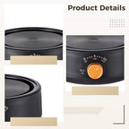 Electric Mini Teapot Stove, 500W 110V Multifunctional Electric Heater for Ceramic Glass Kettle, Countertop Tea Stove with Rotary Temperature Control, 2 Power Settings, Black, Compact and Portable - Image 2