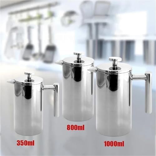 Double Walled Insulated French Press Coffee Maker with Filter, Heat Resistant Tea Maker Plunger for Home Brewing(1000ml) - Image 7