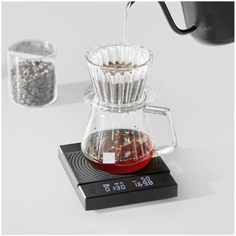 Digital Coffee Kitchen Scale with Timer – Compact Scale for Pour Over, Espresso, and Ingredients – Black Mirror Style(White) - Image 5
