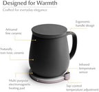 Ui+ Self-Heating Mug Set – Inkstone Black | 18 fl oz / 532 mL Ceramic Coffee Mug Warmer, Infrared Temperature Control Heating Mug with OHOM Pad Max for Coffee & Tea - Image 3