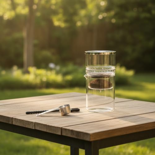 Coffee Device Cold Brew Maker Coffee Maker Brewer Carafe With Double Chamber Glass Body And Stainless Steel Lid For Smooth Coffee And Tea Suitable for - Image 4