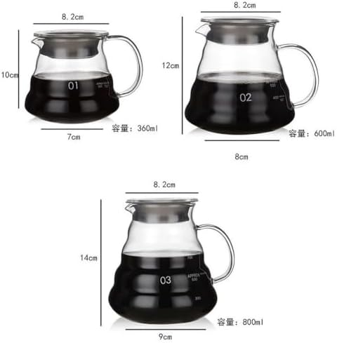 Pour Over Coffee Maker with Lid,Clear Glass for Coffee Shop，600ml - Image 2