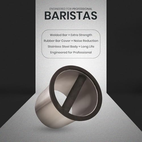 Rattleware Stainless Steel Round Espresso Knock Box, Bottom Closed 6.25x7.5 - Image 2