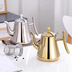 Kettle Water Tea Pot Stainless Steel Tea Infuser Filter Metal Coffee Pot Gas Stove Induction Cooker Tea Kettle Hotel Filter Milk Tea Pot (Color : Gold 1L) (Gold 1.5l) - Image 4