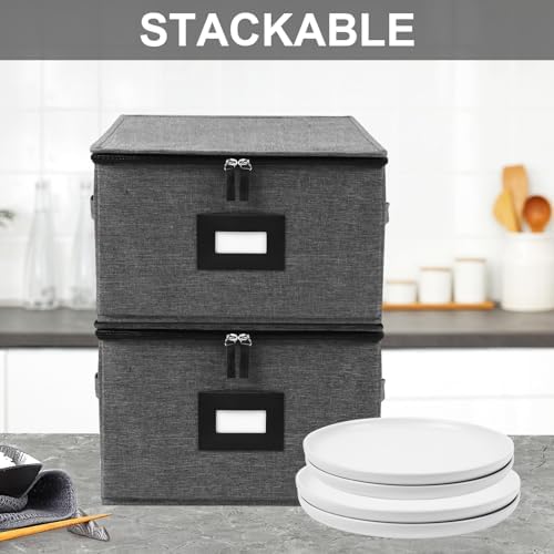 Mayniu 12" Plate Storage containers, Hard Shell Dish Storage Containers - Image 4