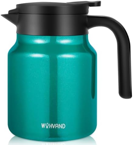 Insulated Coffee Carafe, 34 oz, Keeps Hot for 12H, Agave Teal by WYHVAND