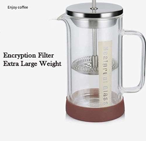 Coffee Maker - Stainless Steel & Glass French Coffee Press,Double Wall Thermal Insulated Borosilicate Glass Coffee Press. (Size : 500ML) - Image 2