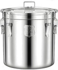 3.2Gal 304 Stainless Steel Kitchen Airtight Canister, 405oz Flour Container with Lid and Locking Clamp,10-21Lbs Metal Bucket Food Storage Container for Rice Flour Grain Coffee Bean(12L) by Unknown