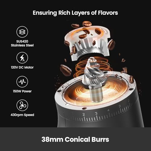 Gemilai Electric Conical Burr Coffee Grinder & Digital Coffee Scales Bundle - Image 6