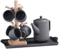 Water Pitcher Tea Cup Kettle Set Cup Home Living Room Ceramic Water Cup Coffee Cup Set Cup Water Cup Water Jug(Gris) by Unknown