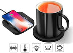 BoxWave Charger Compatible with Osom OV1 - HottieMug with Wireless PowerDisc Charger (15W), Qi Mug Warmer Coffee Desktop - Jet Black - Image 3