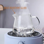 1PCS Hand Brewed Coffee Maker Filter, Borosilicate Glass Coffee Server with 1pcs Filter Cup & 1pcs Bamboo Holder for Brewing Coffee, Milk, Tea, Household Coffee (600ml / 20 OZ) - Image 5