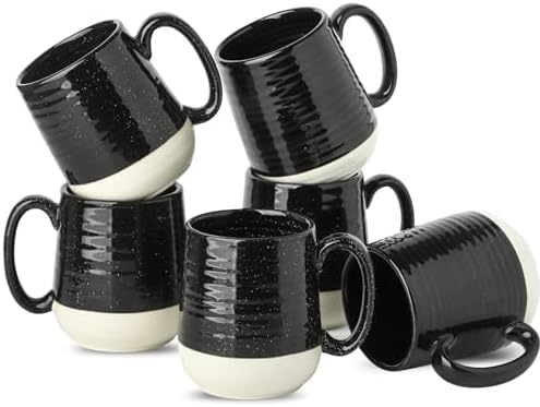 Hasense Coffee Mugs Ceramic, 15 oz Large Coffee Cups with Handle for Home and Office, Latte Mugs Set for Coffee, Tea, Hot Cocoa, Mocha, Black Coffee Cup Gift for Dad Mom, Dishwasher Microwave Safe by Hasense
