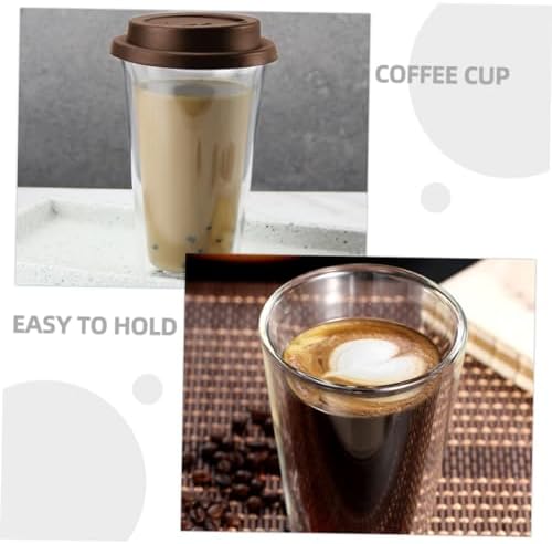 HEALLILY Double Wall Glass Coffee Cup with Silicone Lid 350ml - Image 7