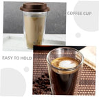 HEALLILY Double Wall Glass Coffee Cup with Silicone Lid 350ml - Image 7