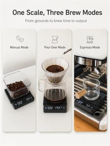 Tiny 3C Coffee Scale with Timer, P Wake Up Function, 0.1g Precision, Compact Design for Espresso & Pour Over, Portable Digital Scale for Small Brew Spaces,(Tiny 3c White) - Image 4