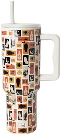 Simple Modern Halloween Tumbler with Handle | 40oz | Stamps by Unknown