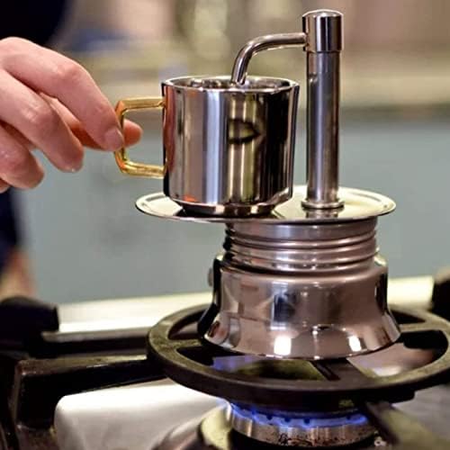 Mocha Pots, Single Spout Tube Stainless Steel Moka Pot Coffee Maker, Portable Hand Pour Latte Classic Coffee Pot for Home Office(16cm-50ml) - Image 4