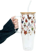 Sip-Sip Hooray! Christmas Chickens 40oz Glass Tumbler with Lid and Straw by Sip-SipHooray