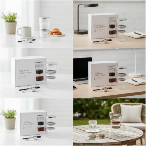 Amagogo Coffee Device Cold Brew Maker Coffee Maker Brewer Carafe With Transparent Glass Body And Cleaning Brush For Easy Care Suitable for home travel gifting shared dorm use small apartments 300mL - Image 7