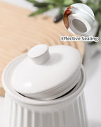 Hasense Kitchen Storage Containers, 35 oz Kitchen Canister with Airtight Lids, Cookie Candy Jar for Coffee Beans, Tea-leave, Sugar, Salt, Flour, Spice, Coffee Container, Housewarming Gift, White - Image 5