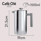 Café Olé CFD-12 Stainless Steel Cafetiere, Mirror, 12 Cup - Image 6
