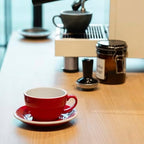 Loveramics Cappuccino Cup with Saucer, 8 oz Ceramic Coffee cup with Round Bottom for Cappuccino, Latte, Tea, Espresso, Thick-walled Stoneware Cup Set for Barista - Regular Colours (Red, 8OZ) - Image 2