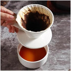 Ceramic Coffee Dripper Engine Brewing Filter Cup Pour Over Maker V Shape Drip Set(Black) - Image 4