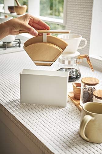 Wood-Accent Size 02 Coffee Filter Case - Kitchen Storage Holder Container,White - Image 3