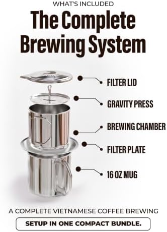 Birdee Bundle Vietnamese Coffee Dripper Foldable- 12oz with Mug, Stainless Steel, Medium Drip Filter, Durable, Dishwasher Safe, Home Use, Travel, Camping, Gift Sets - Image 3