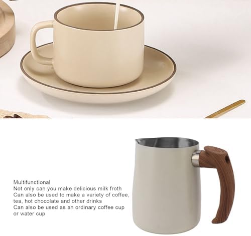 Milk Frothing Pitcher, Stainless Steel Frother Cup with Scale, Coffee Foam Steaming Pitcher for Cafe Kitchen Machines Cappuccino Latte (1000ml) - Image 6