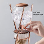 Iced Coffee Maker, Cold Brew Drip Tower, 800ml Glass Coffee Pot, with Stainless Steel Stand, Adjustable Speed Dripper, Hand-Flushed Dripper Coffee, Makes 6-8 Cups Coffee - Image 3