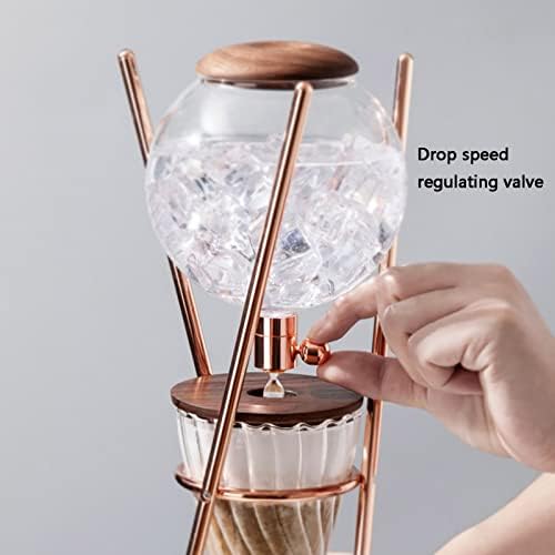 Iced Coffee Maker, Cold Brew Drip Tower, 800ml Glass Coffee Pot, with Stainless Steel Stand, Adjustable Speed Dripper, Hand-Flushed Dripper Coffee, Makes 6-8 Cups Coffee - Image 3