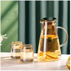 Classic Large Capacity Glass Household Fruit Tea Kettle with Handle Coffee Maker Tea Set 1800ml/63.4oz Easy To use(Orange,With cup) by Unknown