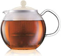 Bodum Assam Tea Press with Glass Handle and Coloured Plastic Lid, 1 L (34 oz) - Off White by Bodum