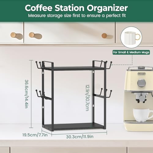 EsLuker.ly Coffee Station Bar Organizer Mug Holder Stand Countertop - Image 2