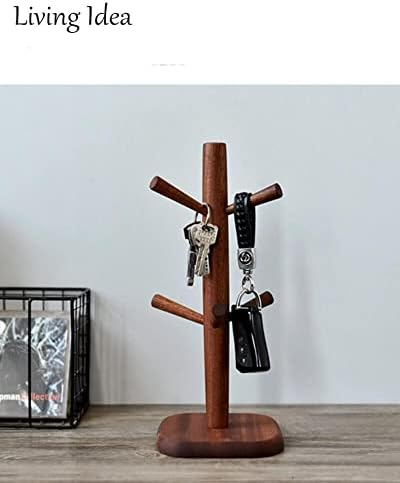 Cup Holder Cup Stand Ebony Wooden Nordic Style Mug Tree Holds 4 or 6 Cups Drains Cups Cup Storage Retro Cup Stand Cup Rack Space Saving Drying Coffee Cup Holder Kitchen Storage (Holds 6 Cups + Concav - Image 5