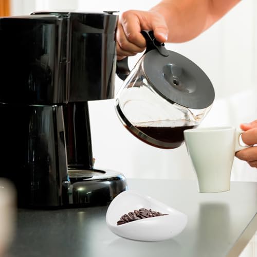 Tea Vessel Ceramic Coffee Bean Dosing Cup Coffee Bean Weight Tray Container Coffee Bean Measuring Cup Spoon Flower Loose Tea Scoop Coffee Bar Organizer Chinese Tea Ceremony Accessories (White) - Image 6