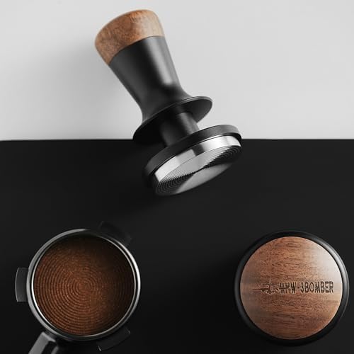 MHW-3BOMBER 54mm Espresso Tamper, Double Spring Loaded Tamper, Self Leveling without Tilting, 53mm Coffee Tamper with Wood Cover, 53.35mm Ripple Base, T7127 - Image 6