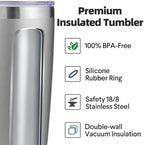 Volhoply 20oz Stainless Steel Tumbler with Lid and Straw Bulk 8 Pack,Double Wall Insulated Travel Iced Coffee Mug Fits Cup Holder,Powder Coated Cups for Hot/Cold Drinks,Gifts for Women（Gray,8 Set） - Image 3