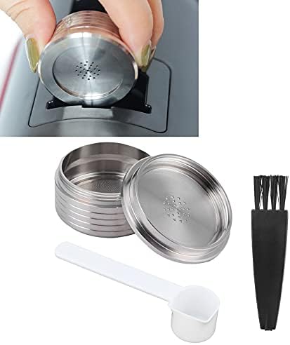 Tyenaza Coffee Filter, Reusable Stainless Steel Coffee Capsule with Spoon Brush, Film Spoon Brush Set Fit for NDIQ7323 Coffee Maker Machine - Image 3